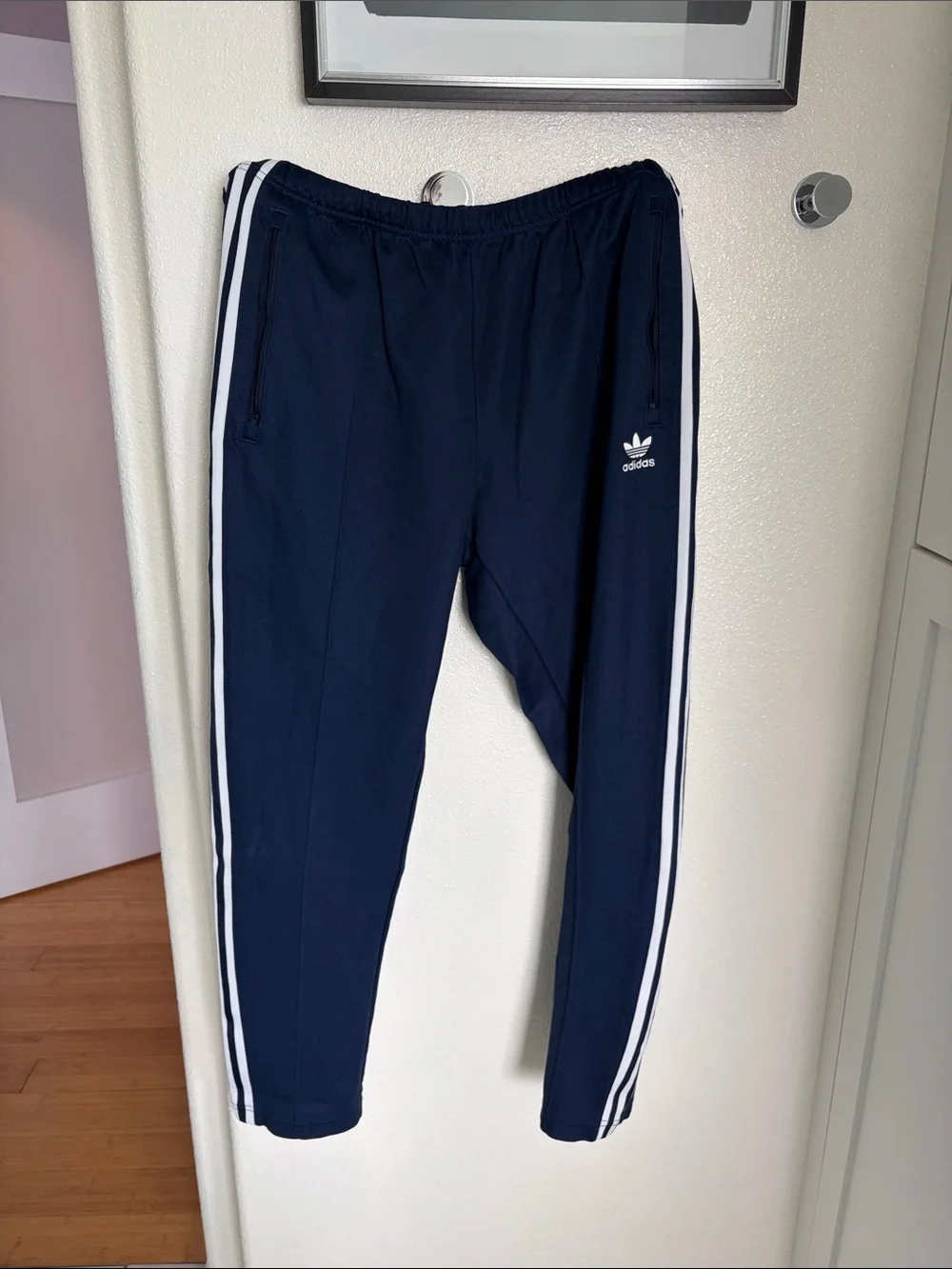 adidas Originals Men's Beckenbauer Classic Track Pants Navy Large